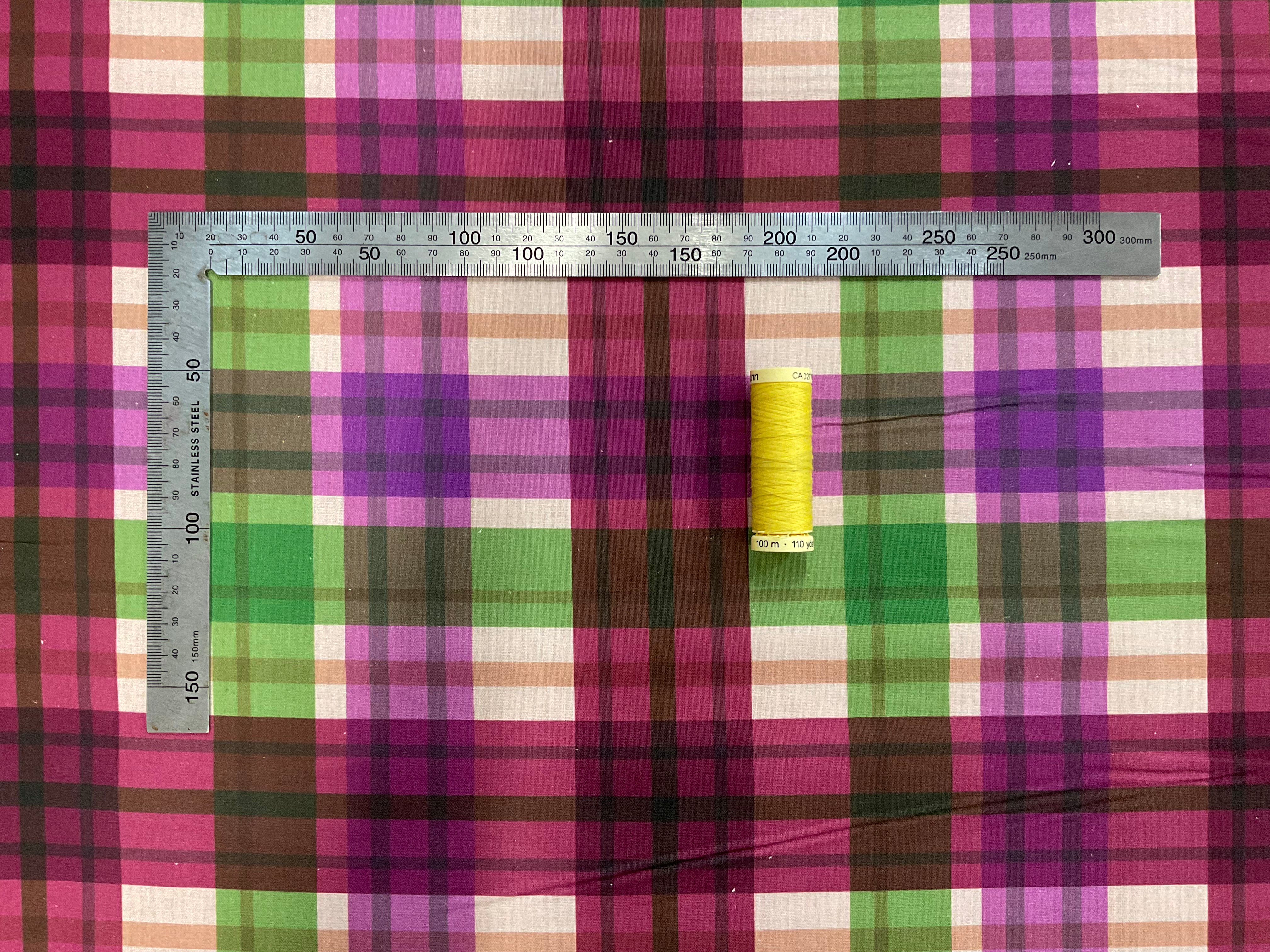 Purple and Green Tartan Quilting Cotton