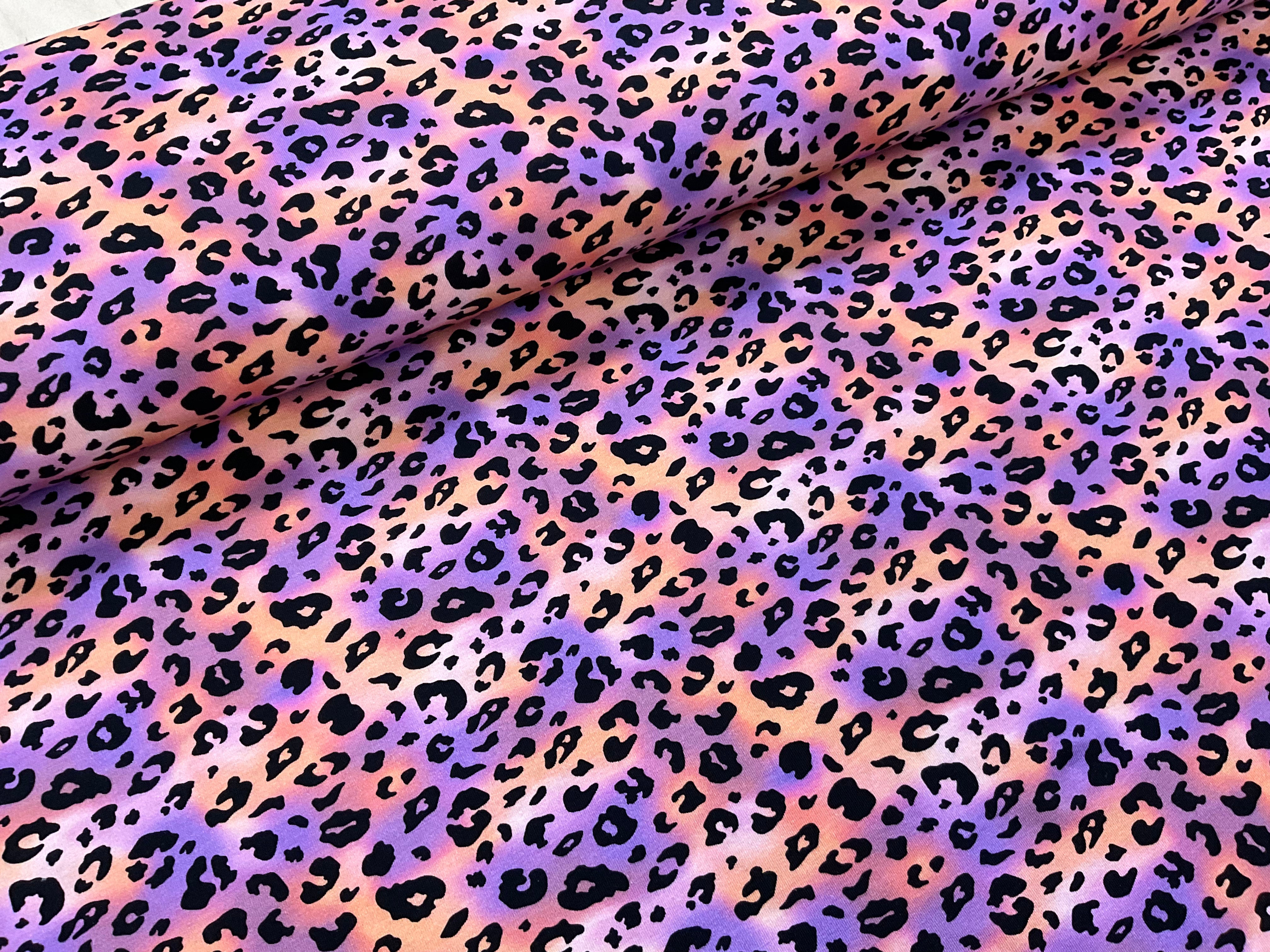 Leopard Raindow Cotton Jersey Fabric