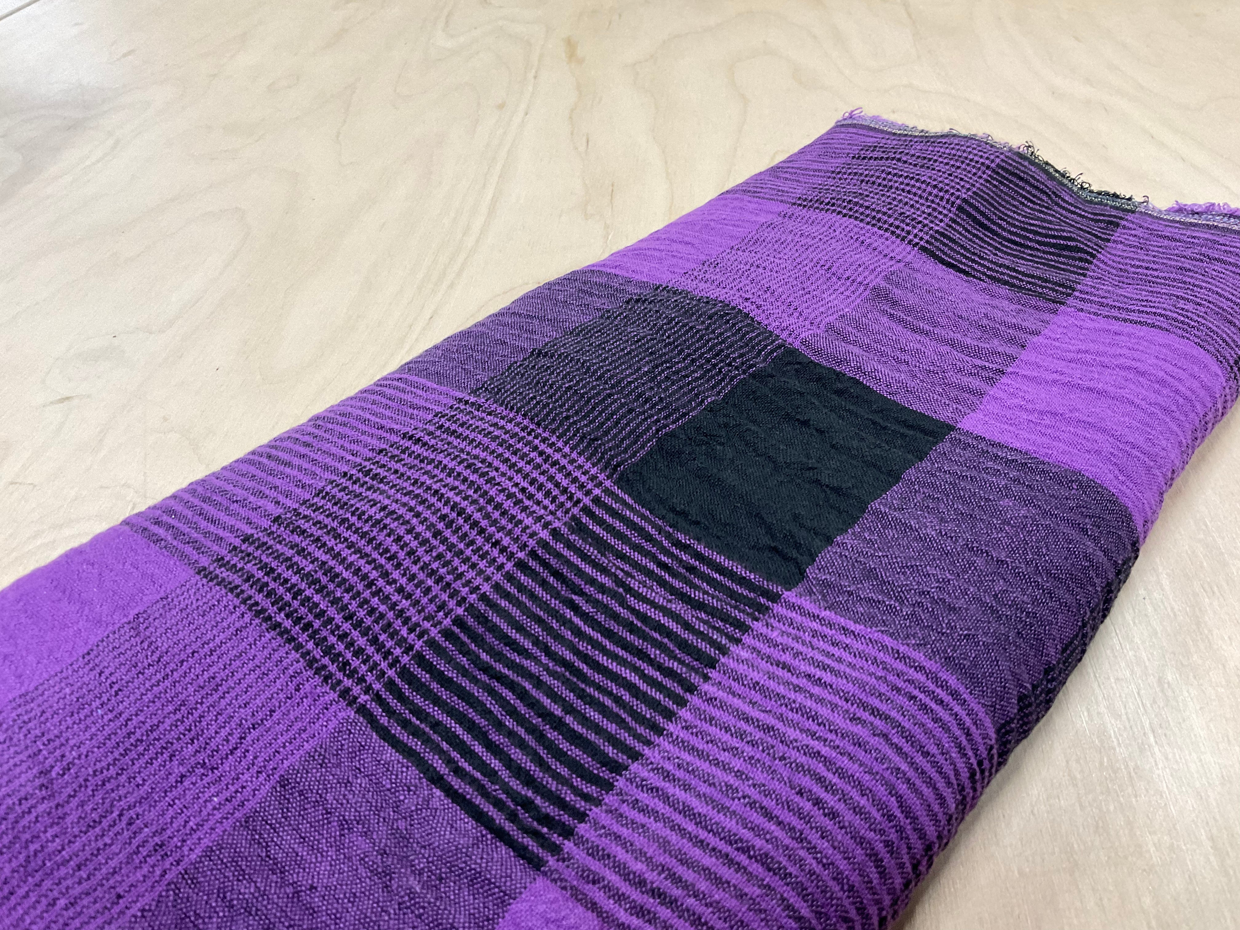 Purple Check Linen