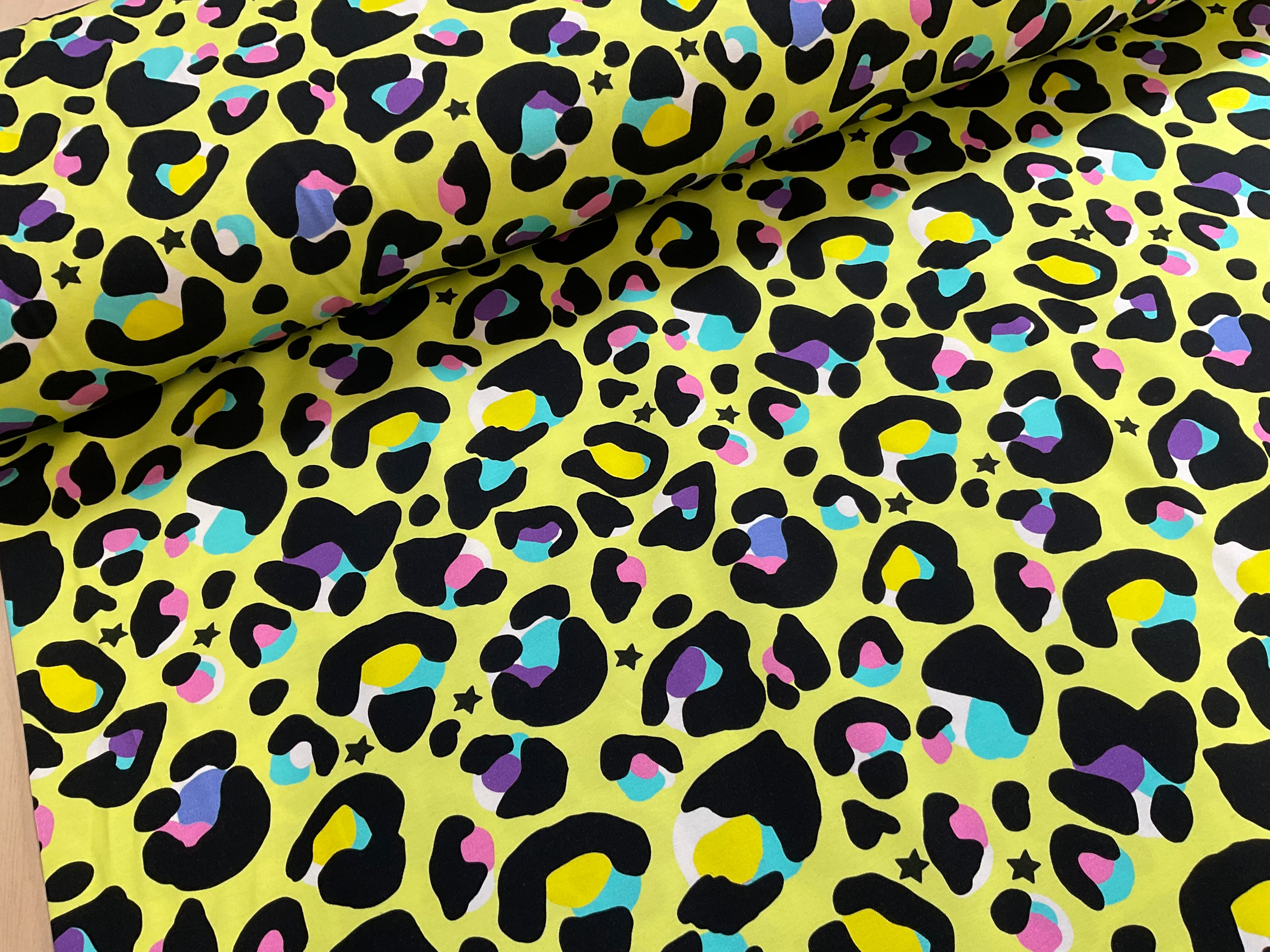 Lemon Carnival Leopard Cotton Jersey