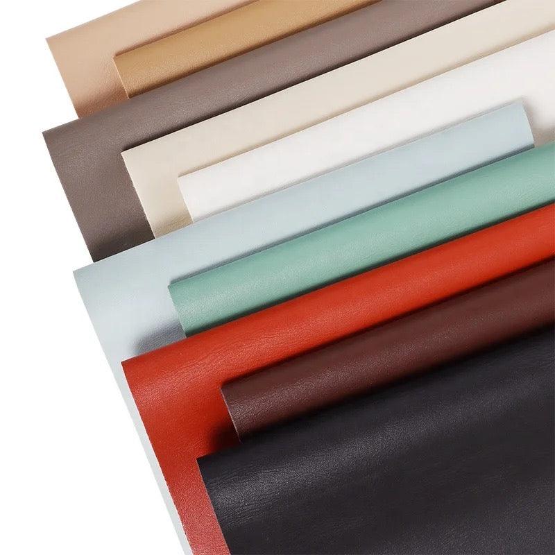 Solid Colour Embossed PVC Faux Leather Vinyl- Various Sizes