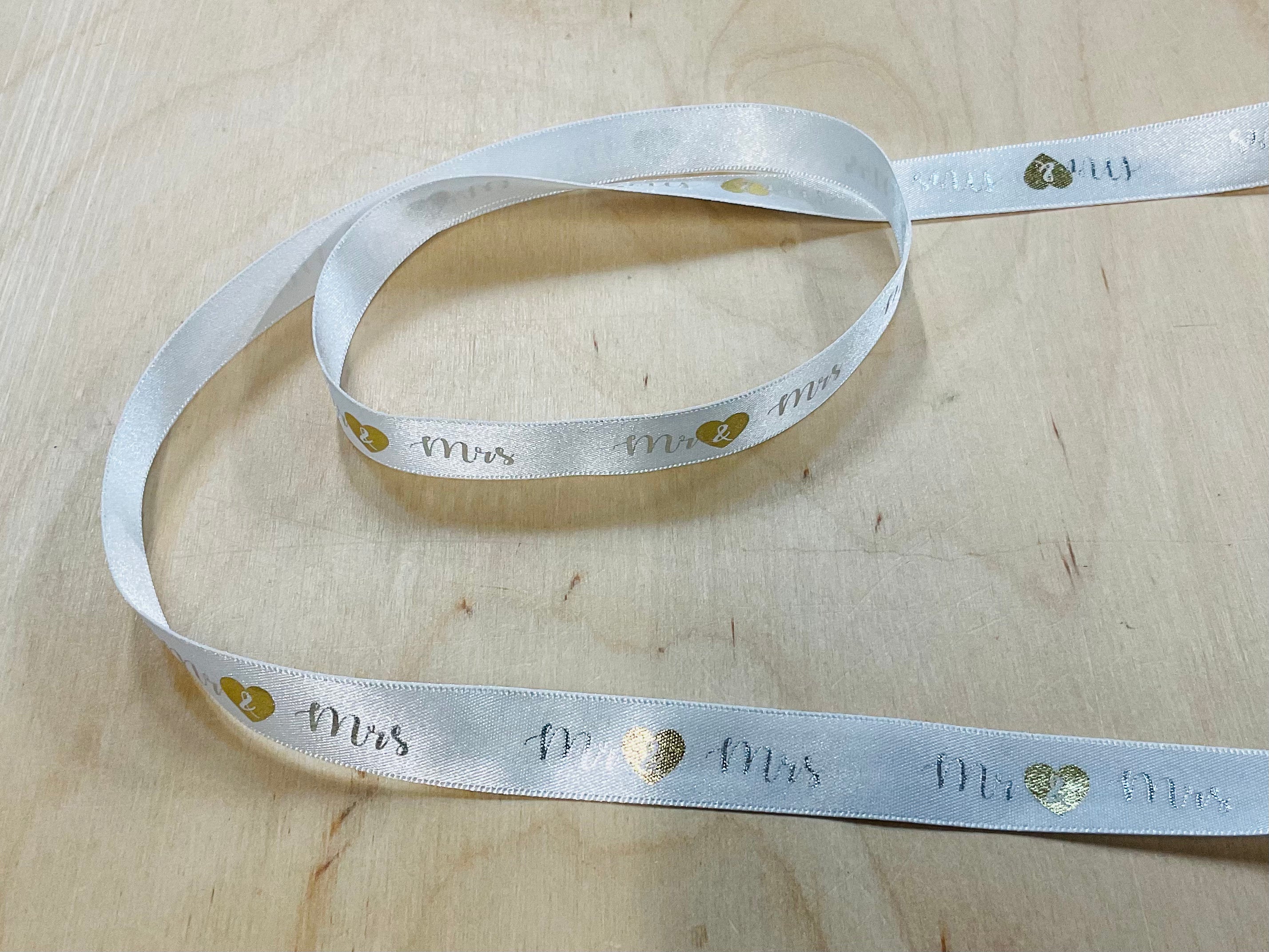 Mr and Mrs 15mm Ribbon