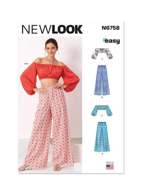 New Look N6758 Ladies Top and Trousers Sewing Pattern XS - XL