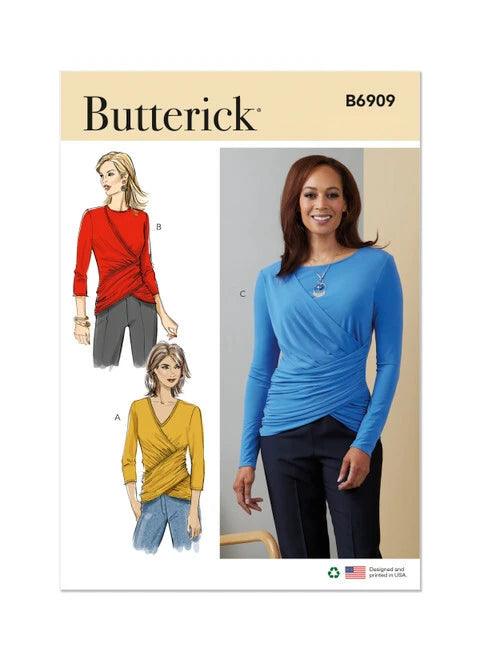 Butterick B6909 Ladies Knit Wrap Top Sewing Pattern S - XXL