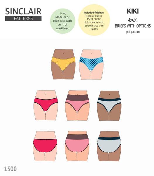 Kiki briefs with low, medium and high rise options Sinclair Sewing Pattern
