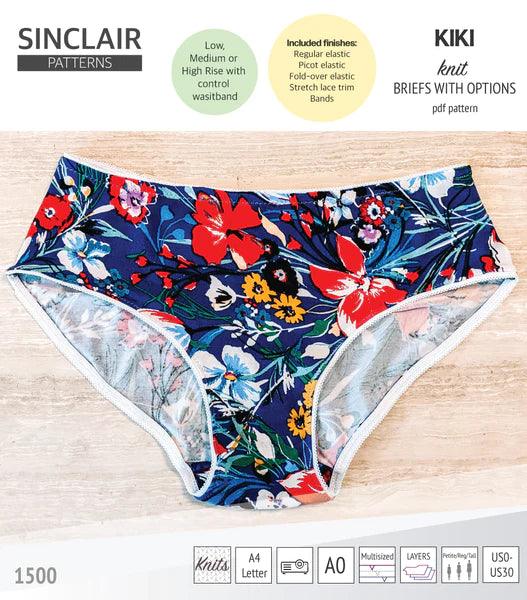 Kiki briefs with low, medium and high rise options Sinclair Sewing Pattern