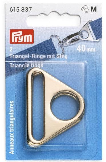 Prym 40mm Triangle Rings Light Gold