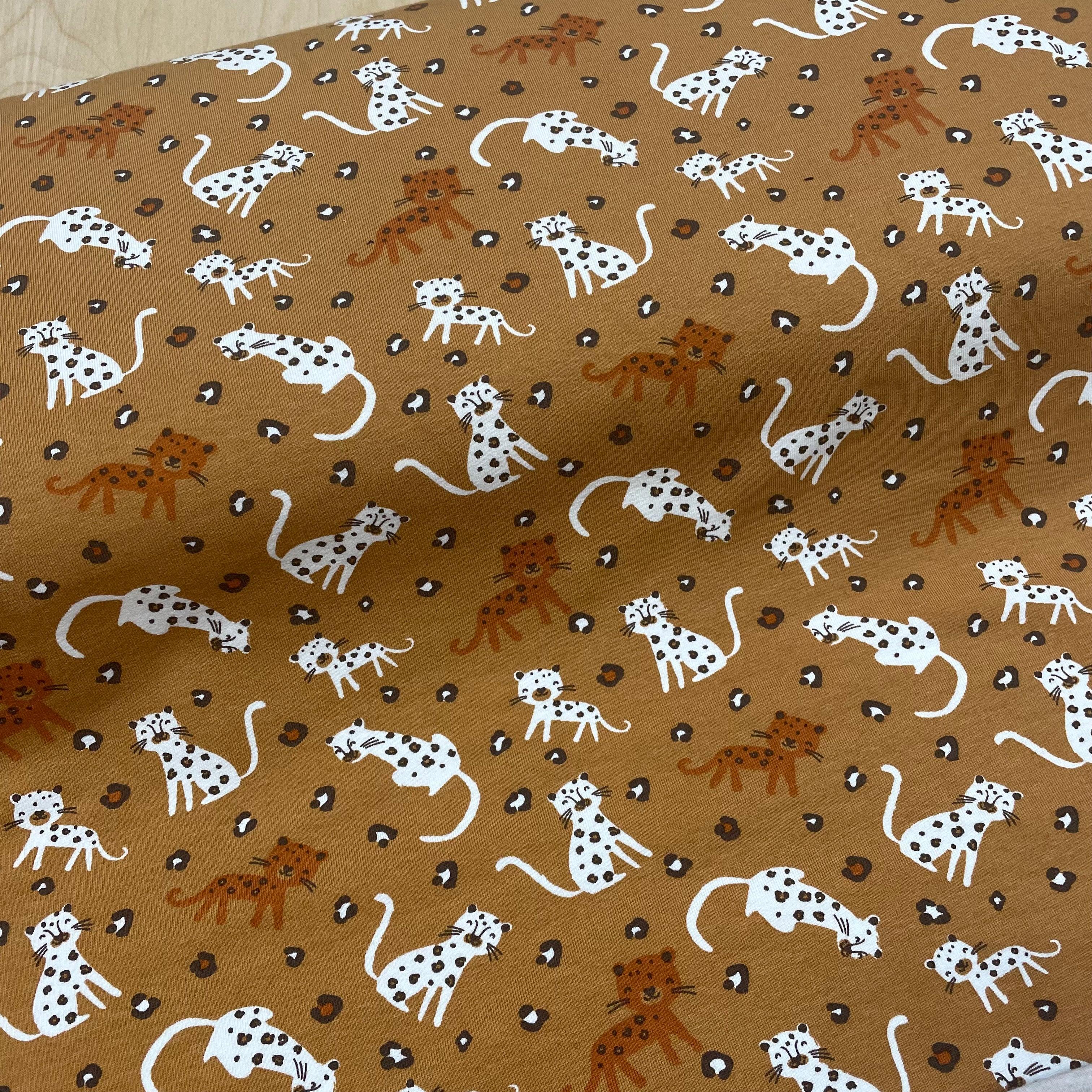 Caramel Panther GOTS Organic Cotton Jersey Fabric