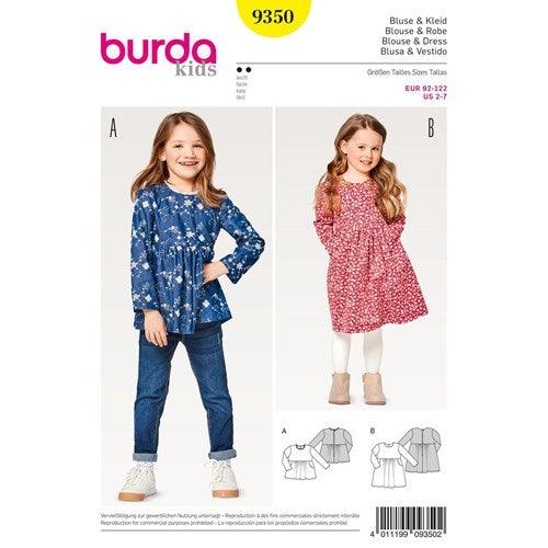 Burda Style  B9350 Child's Dresses Sewing Pattern
