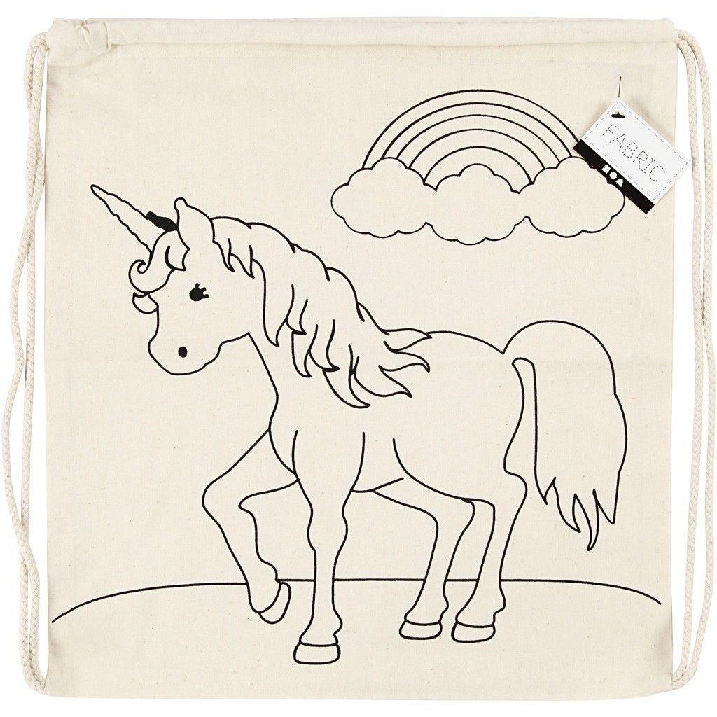 Unicorn drawstring Colouring bag