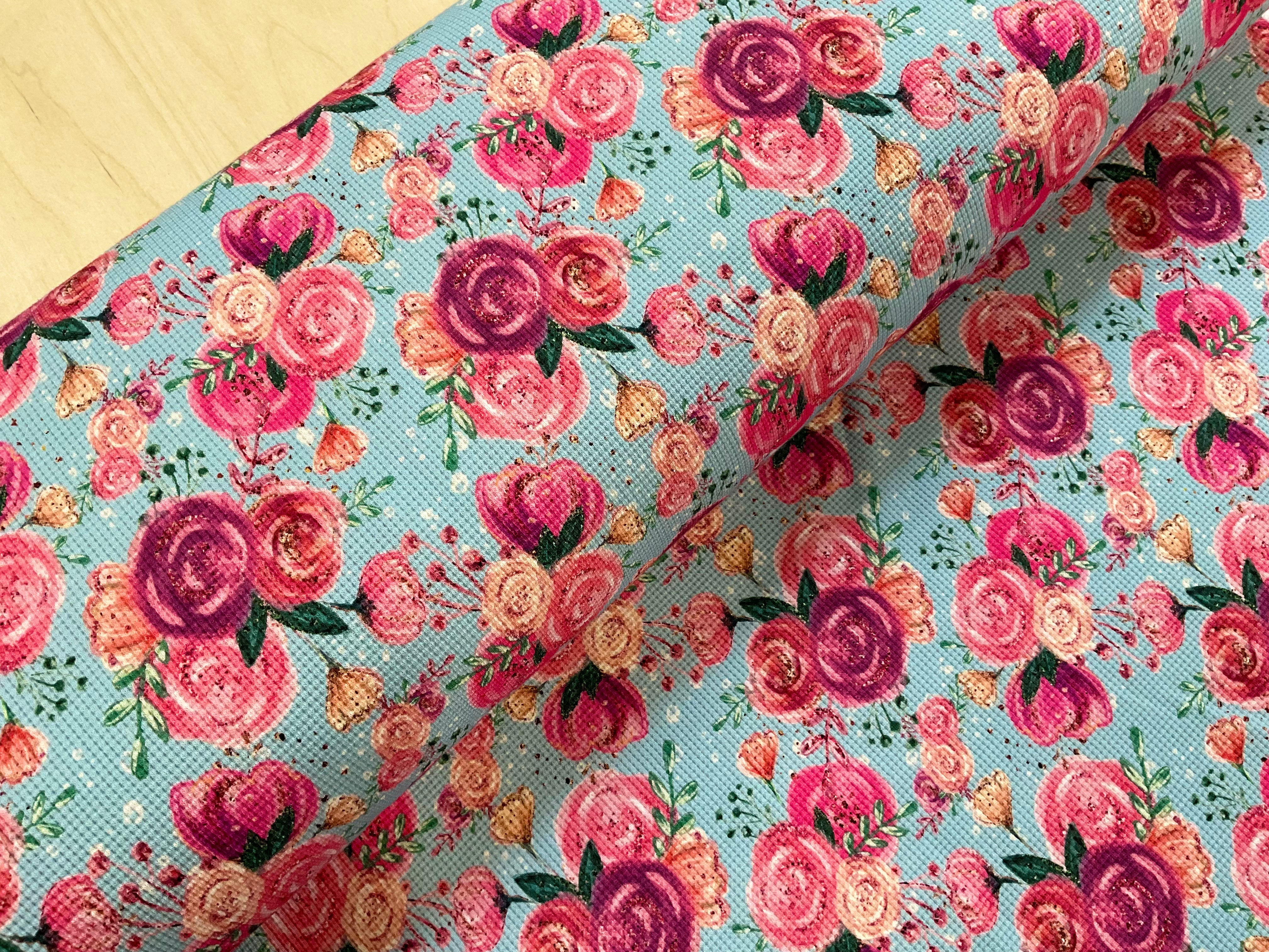 Rose Bouquet Waffle Knit Jersey