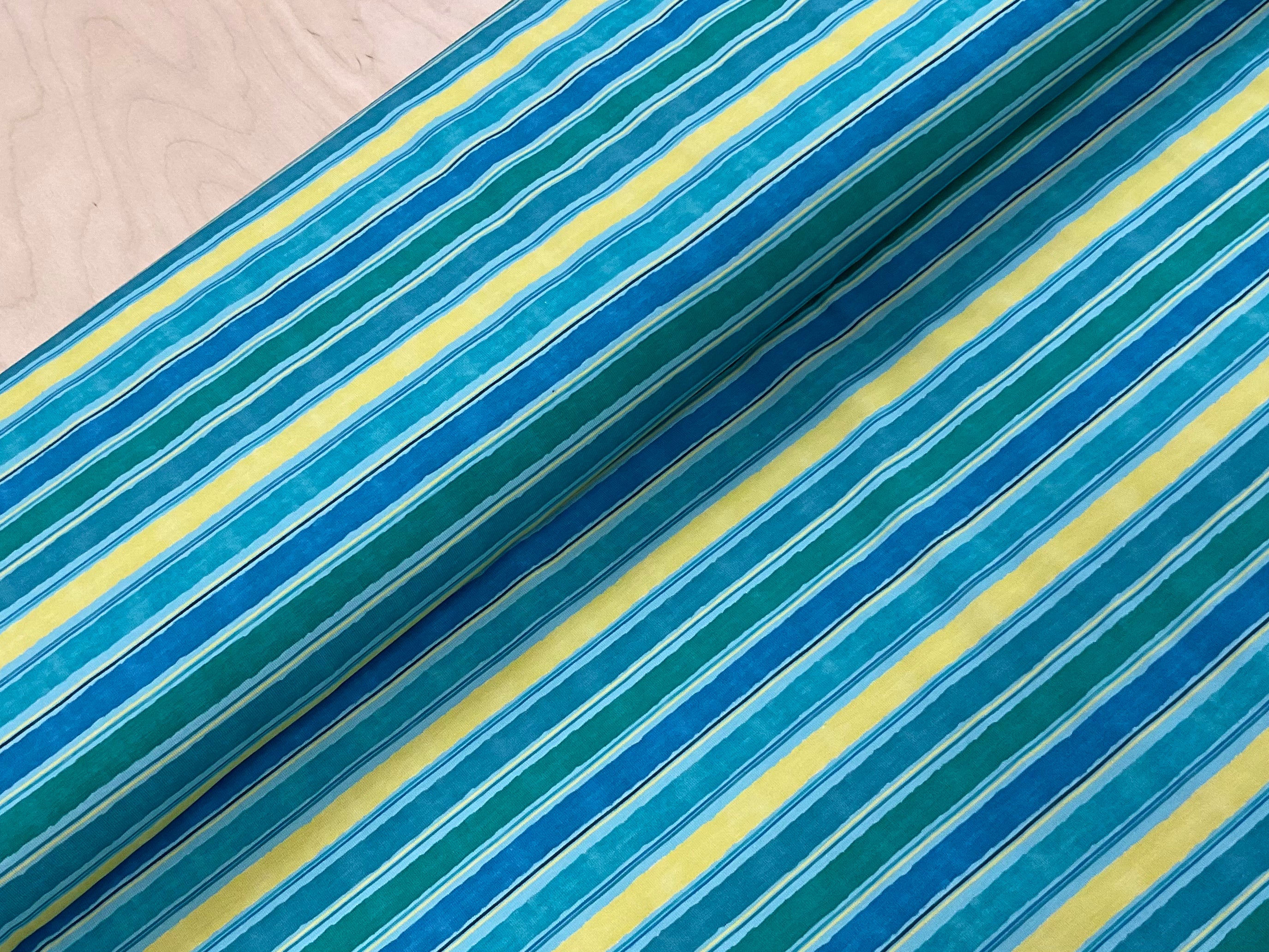 Sale - Deck Chair Stripes Cotton Jersey Fabric