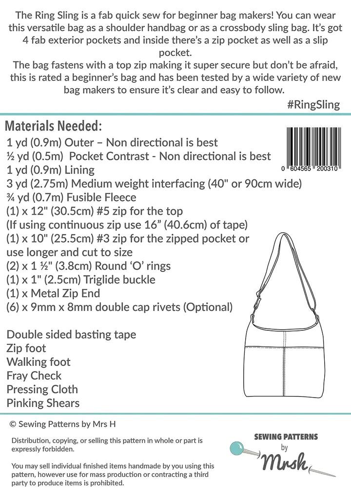 Mrs H The Ring Sling Bag Sewing Pattern
