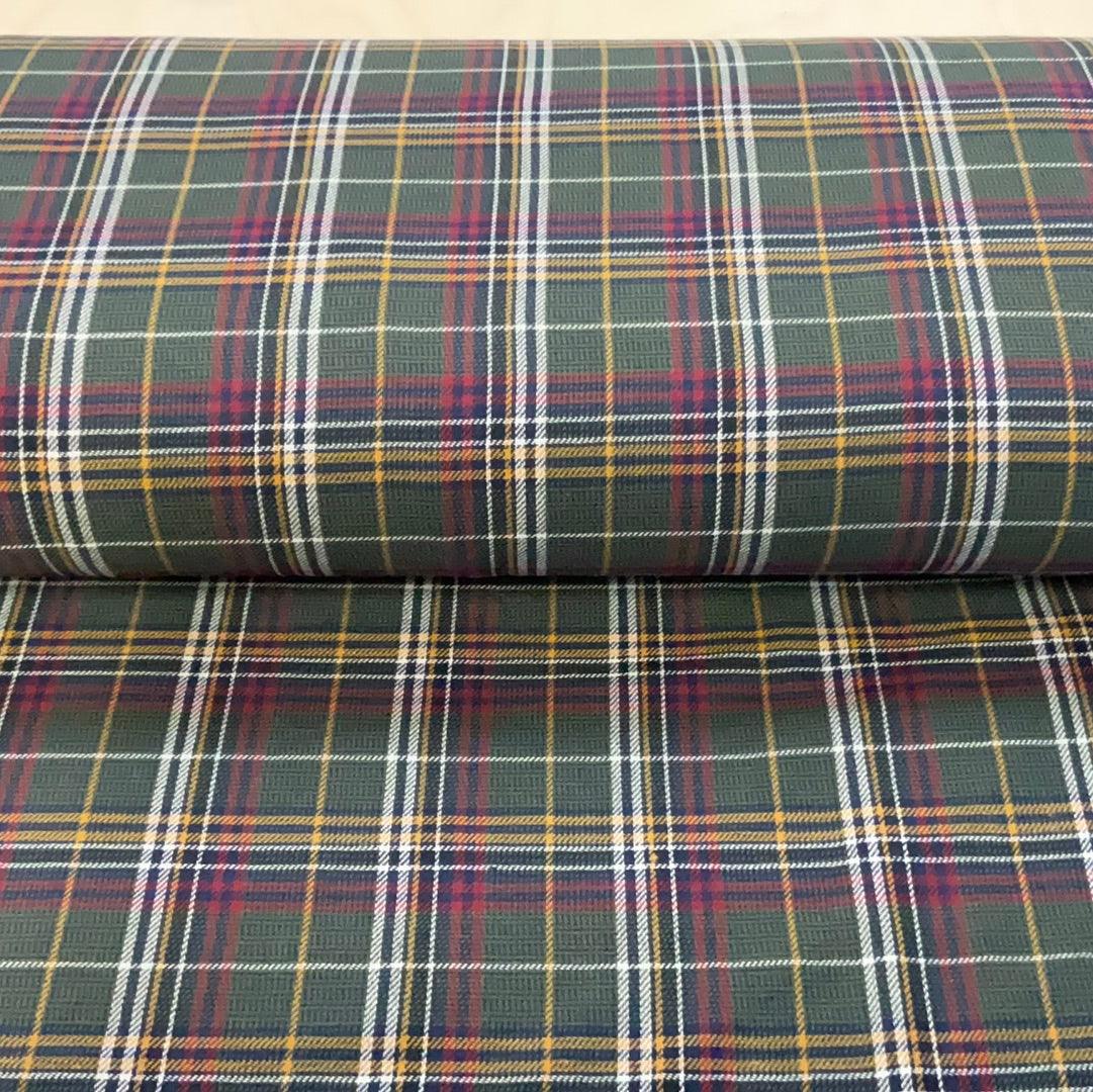 Green and Red Tartan Viscose/Polyester Blend