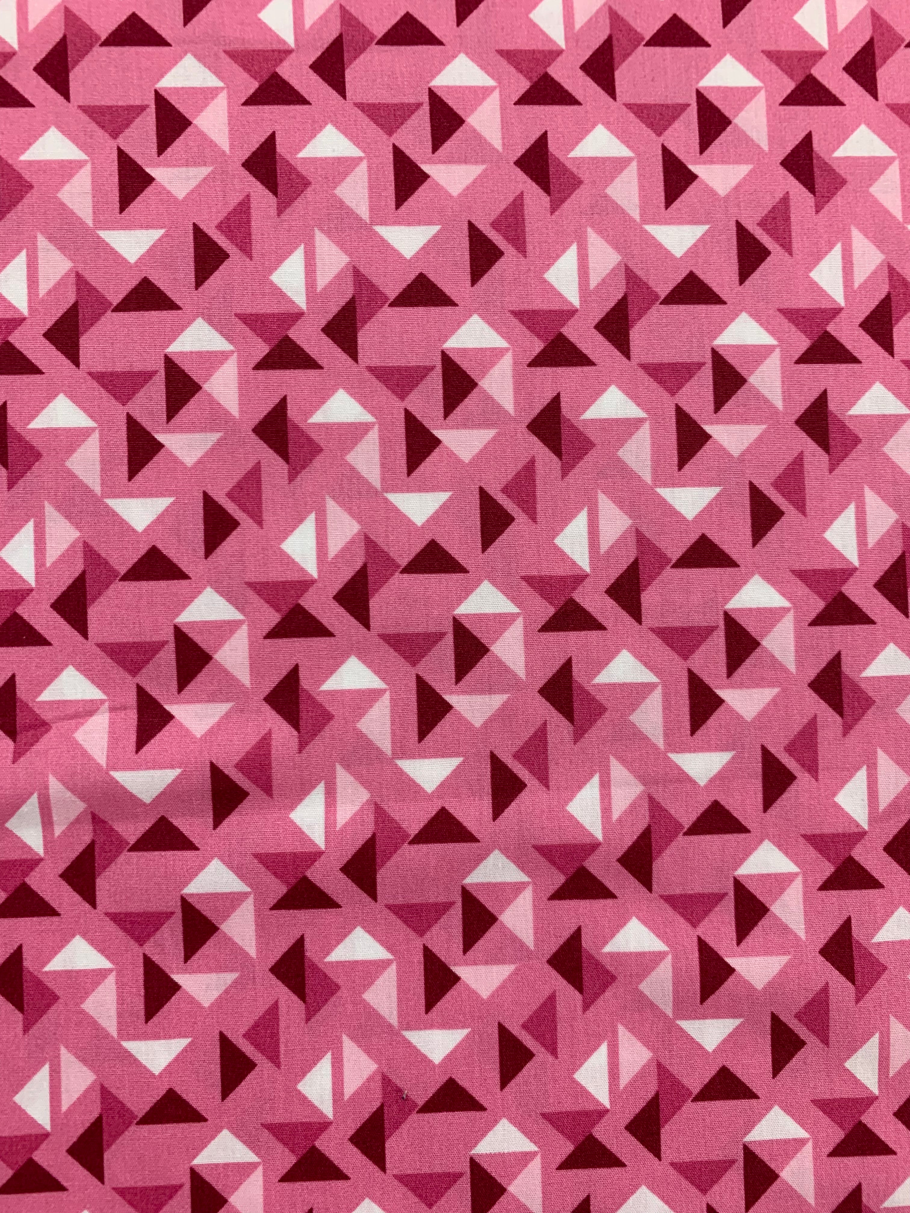 Pink Triangles Cotton Poplin