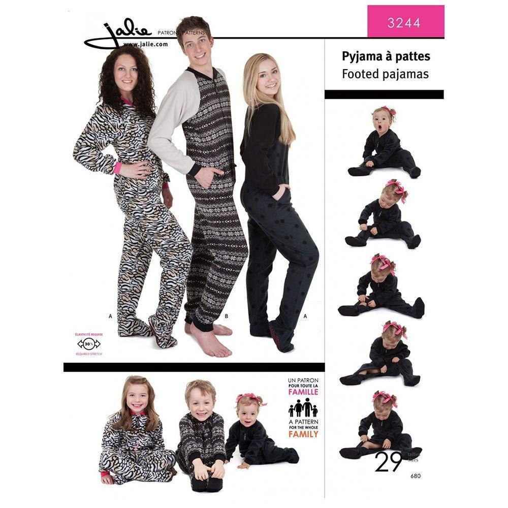 JALIE Footed Pajamas for Children and Adults Sewing Pattern