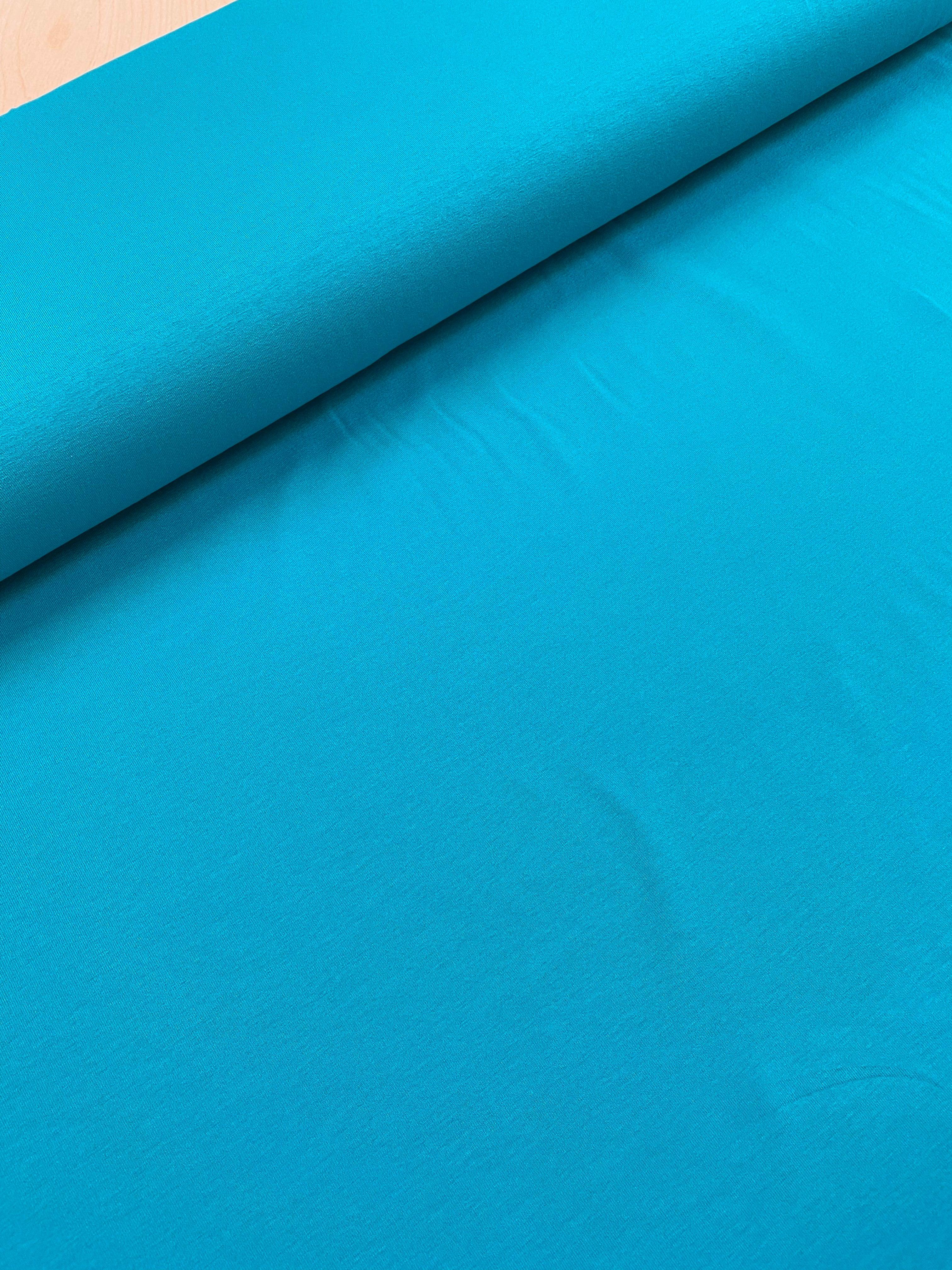 Turquoise Viscose Jersey Fabric