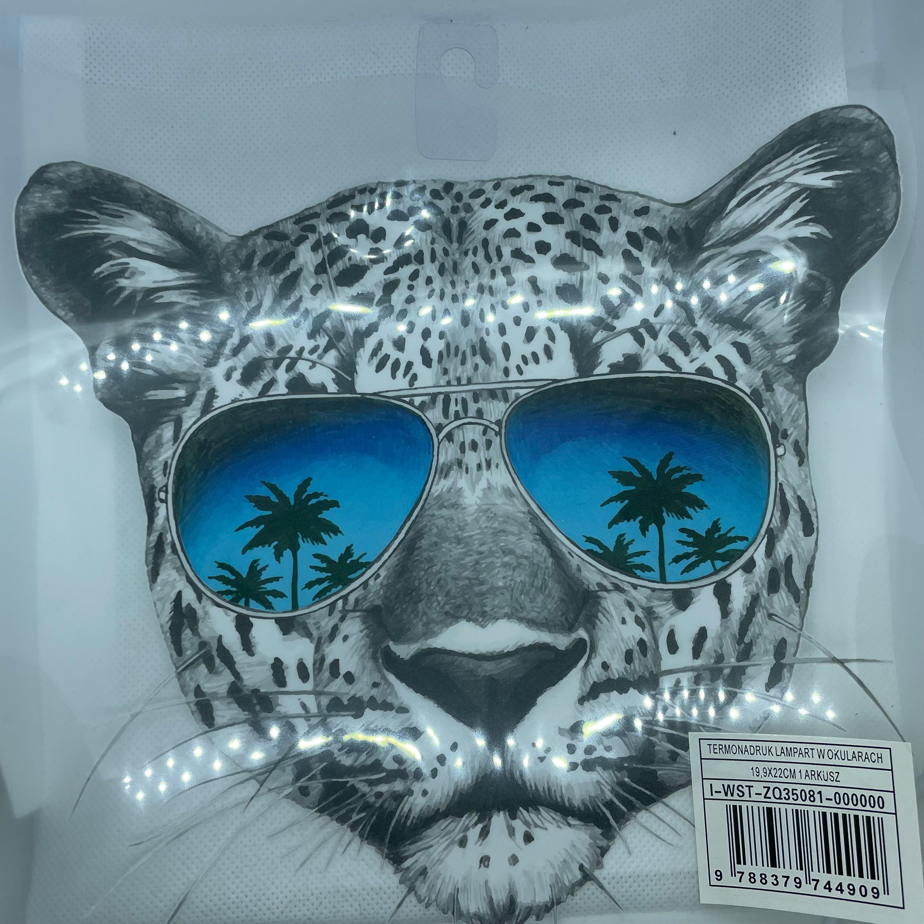 Leopard Face Glasses iron on Heat Transfer Vinyl