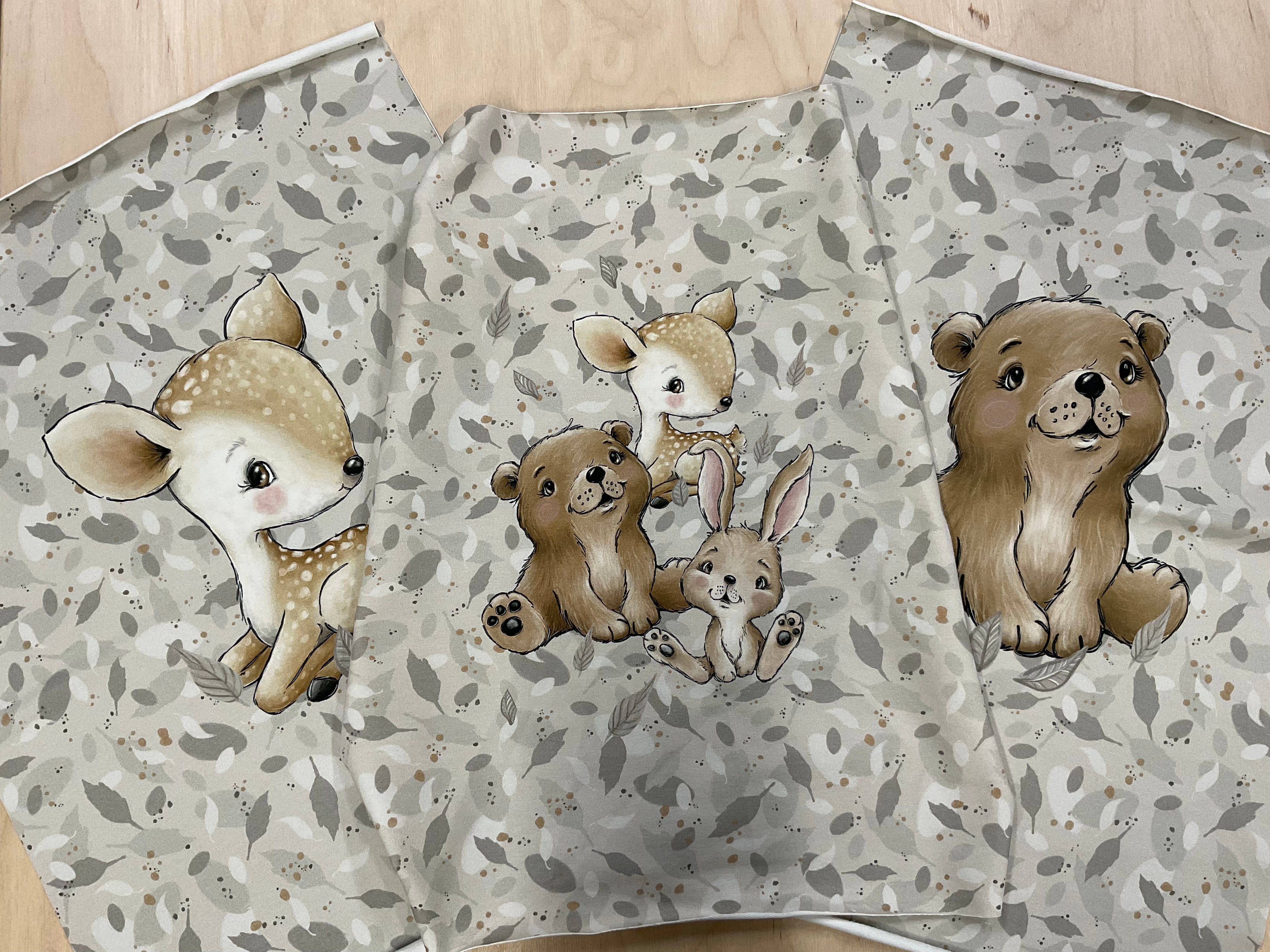 Cute Forest Animals French Terry Panels