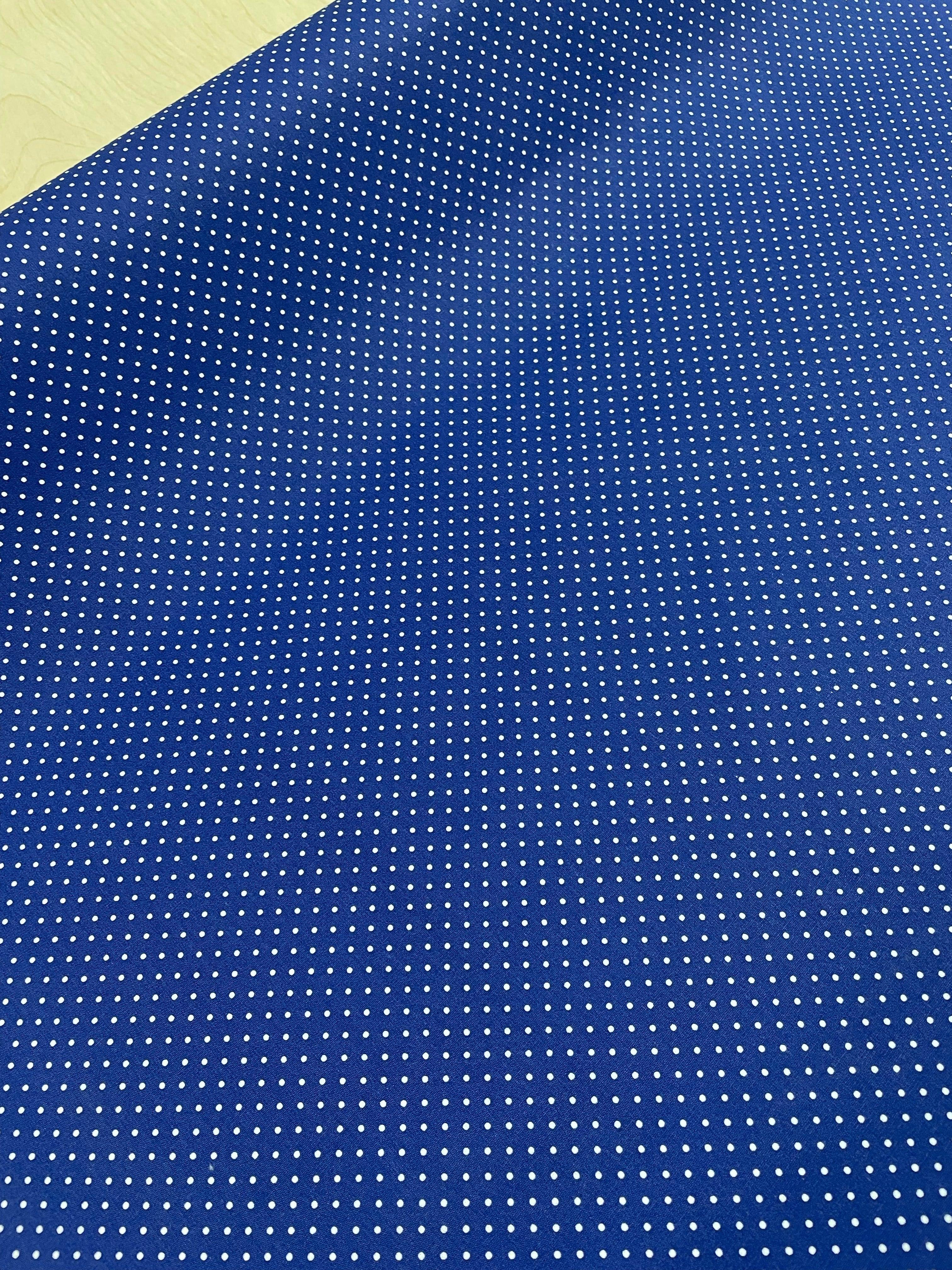 Cobalt Blue Dots Coated Cotton Waterproof Fabric
