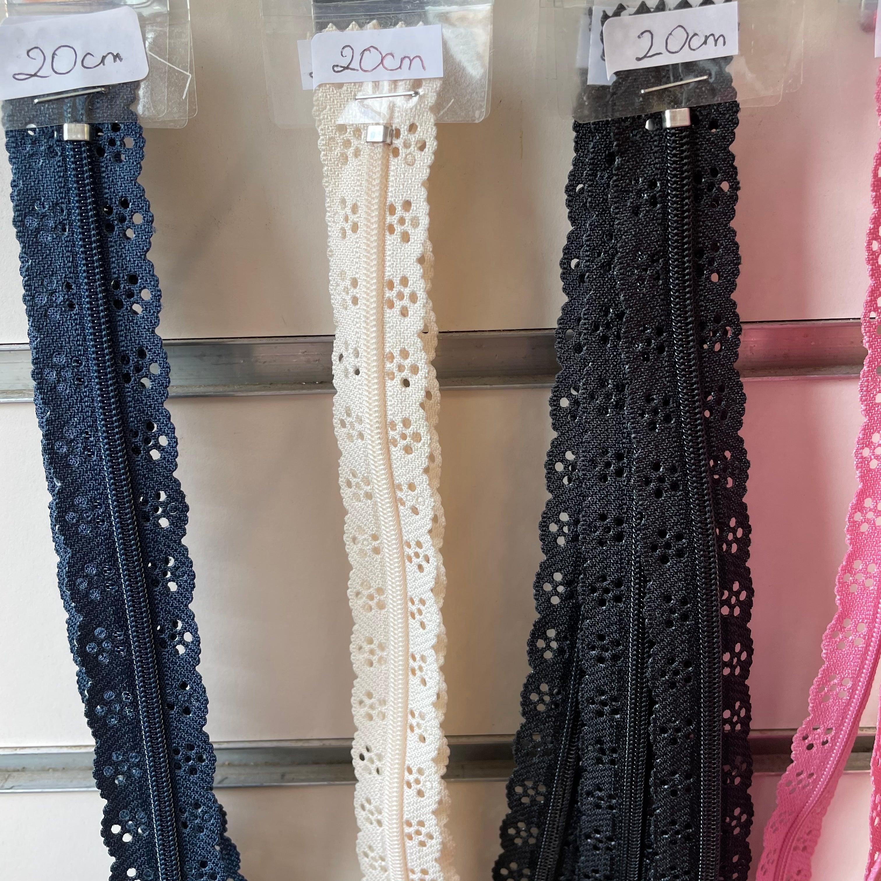 Lace Effect Closed Ended Zip - various Colour and size