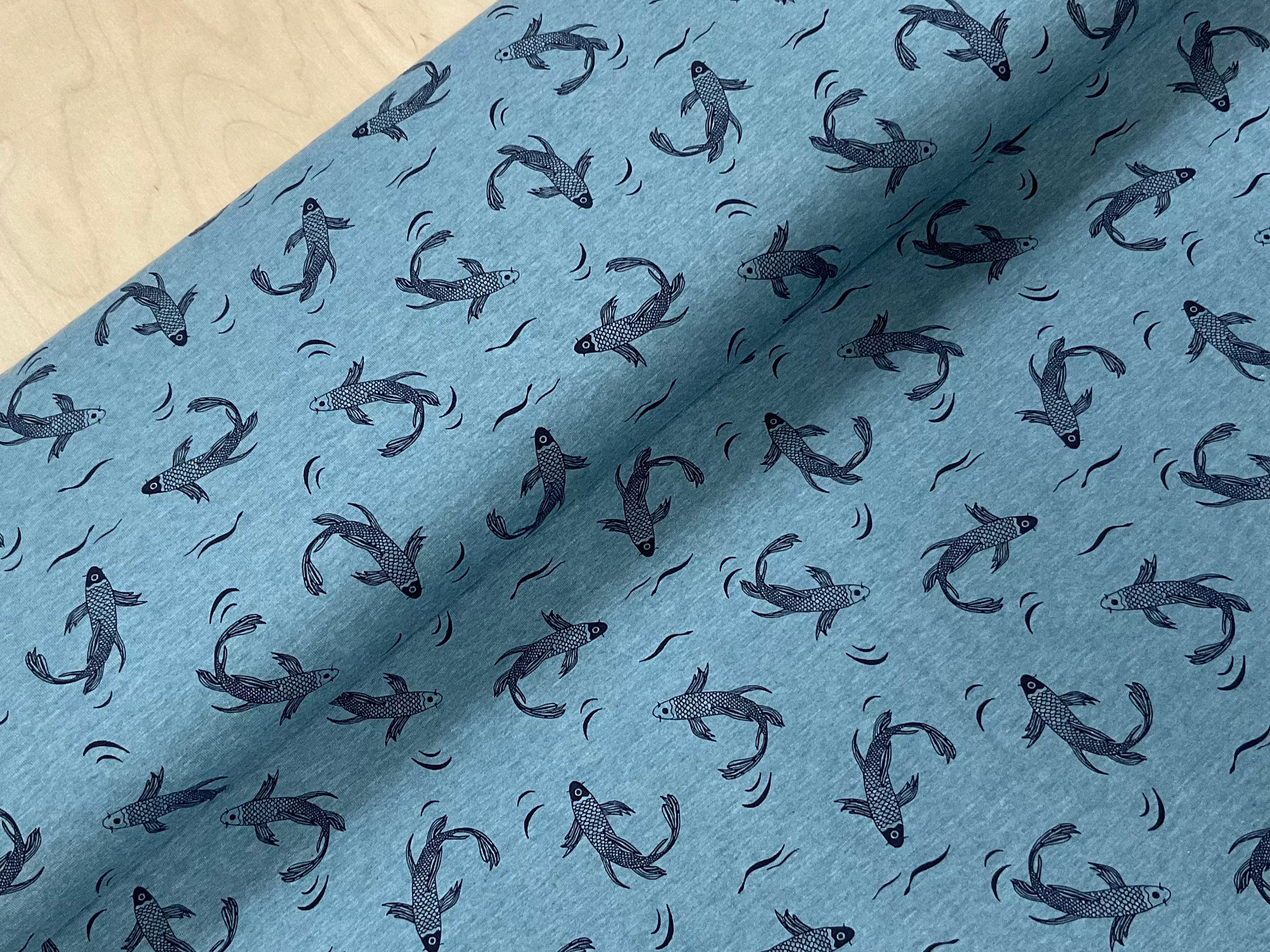 SALE Koi Carp Cotton Jersey Fabric