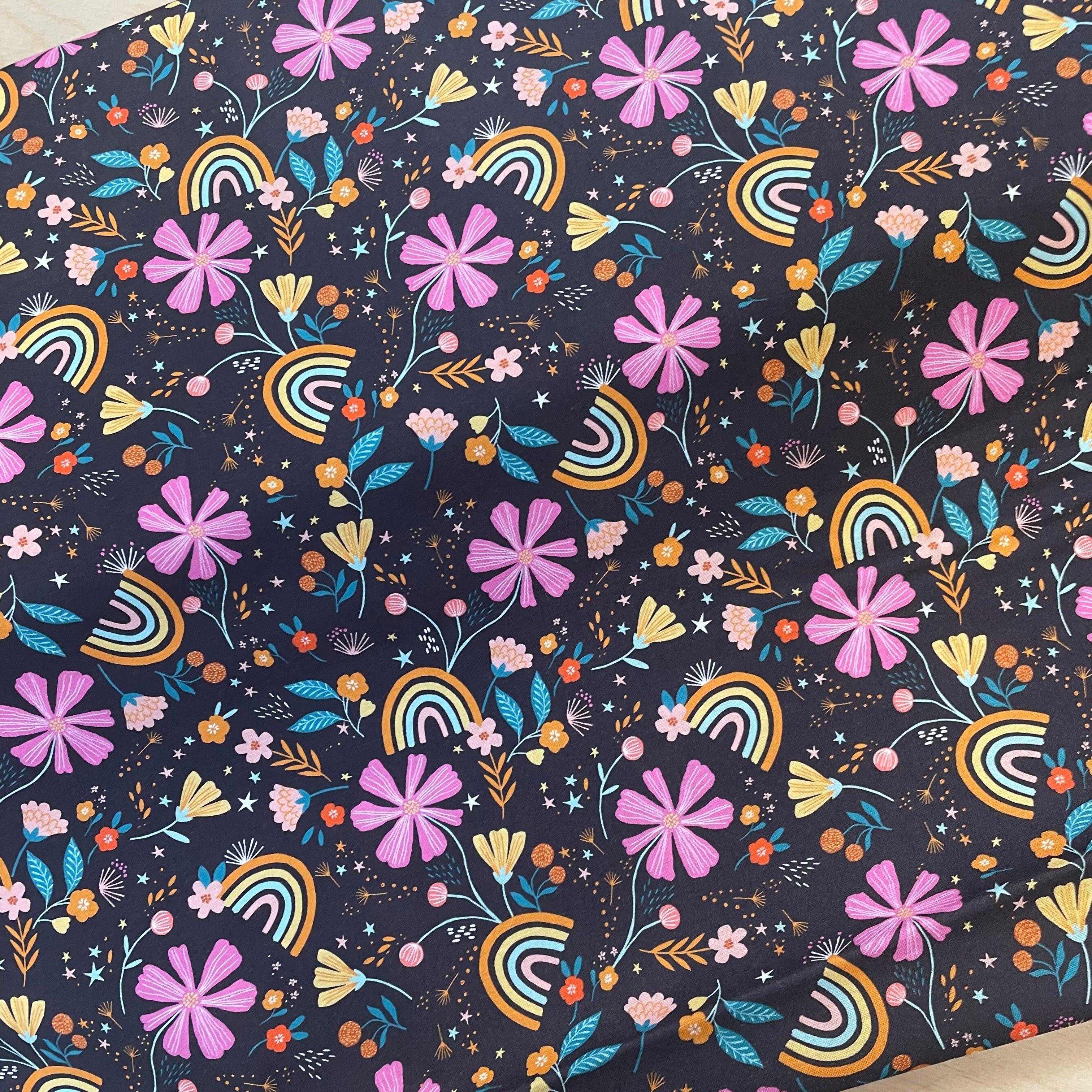 Rainbow Florals (Good Vibes collection) Cotton