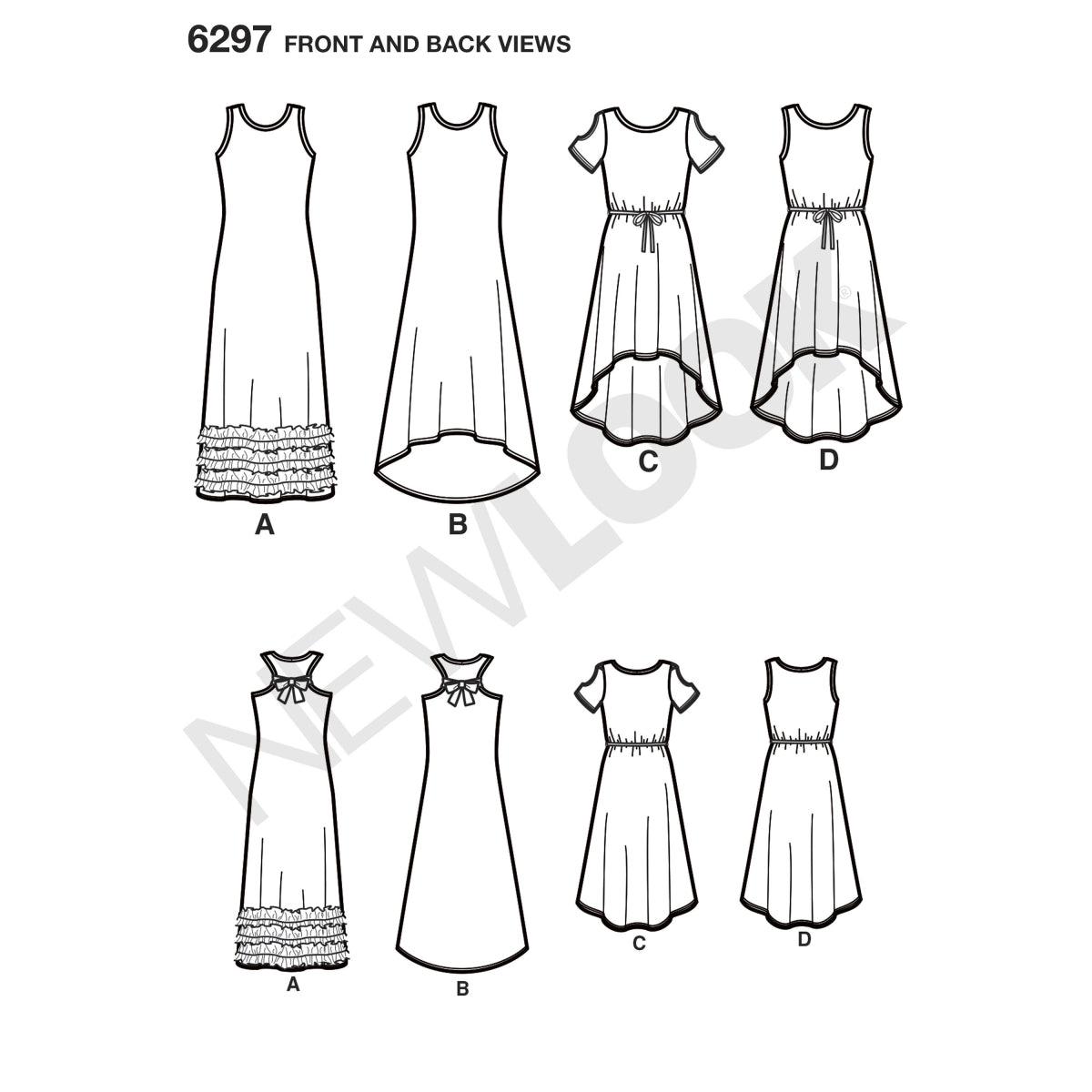 New Look 6297 Knit Maxi Dress Age 8-16