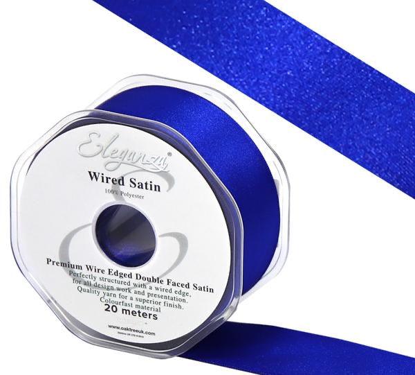 Wired Satin 25mm Royal Blue Ribbon